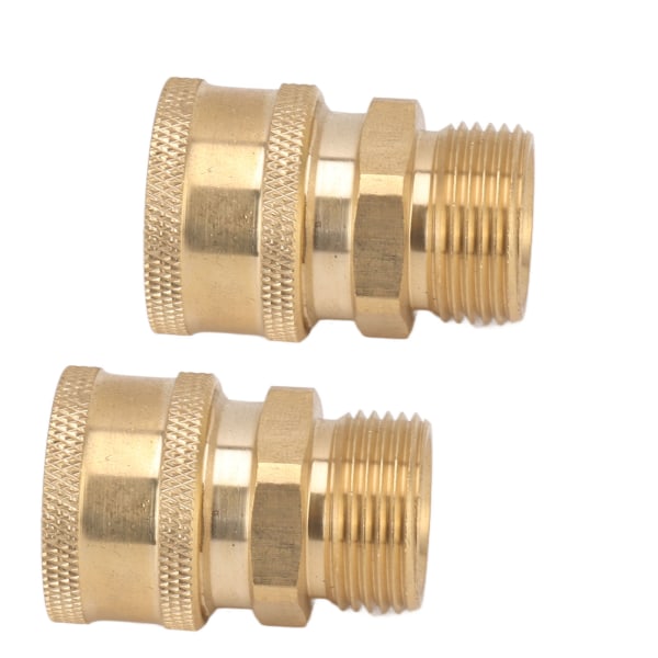 2 stk. kobber M22 høytrykksvaskeradapter 3/8 tommers NPT hunn til M22 hann adapter innerhull 15mm/0.59in