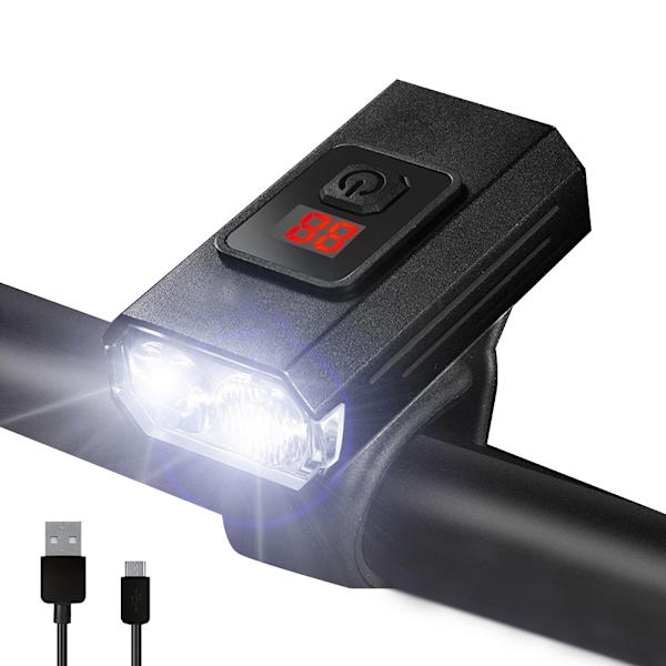Sykkellys Gjenladbar Sykkellykt Vanntett Sykkellykt Superlys LED Lommelykt for Terrengsykkel Natt Sykling
