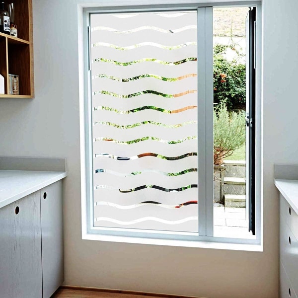 40 X 200 cm vinduesfilm - ikke-klæbende elektrostatisk selvklæbende, til stue og køkkenindretning - Wave