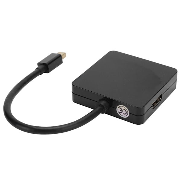 3-i-1-adapter Mini DP til DP DVI HDMI 1080P høyoppløselig konverterkabel for datamaskin-TV-svart