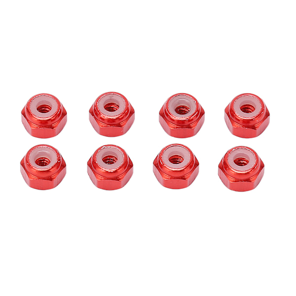 8 kpl alumiiniseos lukkomutteri nylonvuori M2 kuusiokolo lukkomutteri Axial Scx24 1/24 RC-malleille punainen