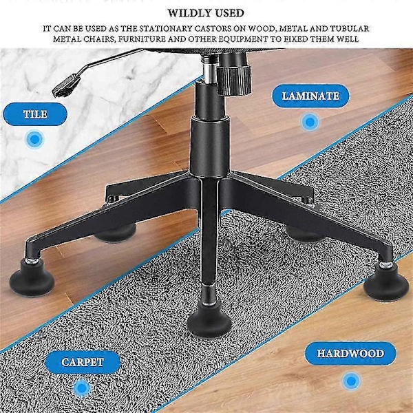 5 stk. Glides Udskiftning Kontorstol Hjul Stopper Kontorstol Drejelige Hjul, 2 Tommer Skammel