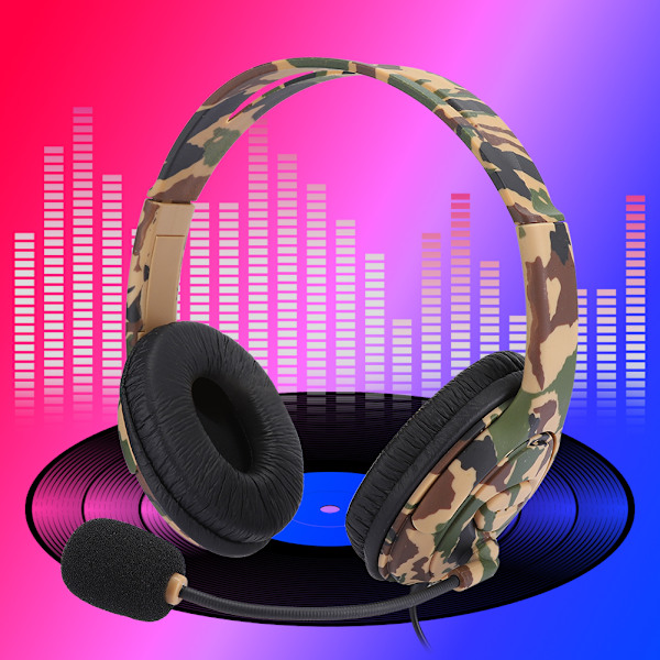 Bærbar hovedmonteret computer gaming headset til XBOX ONE grøn camouflage