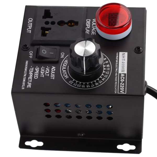 4000W SCR Elektronisk Spenningsregulator Motor Hastighetskontroller Dimmer Termostat Bred Spenning 100‑220V EU-plugg