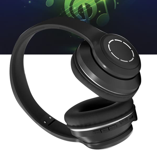 Trådløst Gaming Headset Gradient BT5.2 Forbindelse Bløde Ørepuder Farverige Lys Spil Headset til Stationær Bærbar Sort