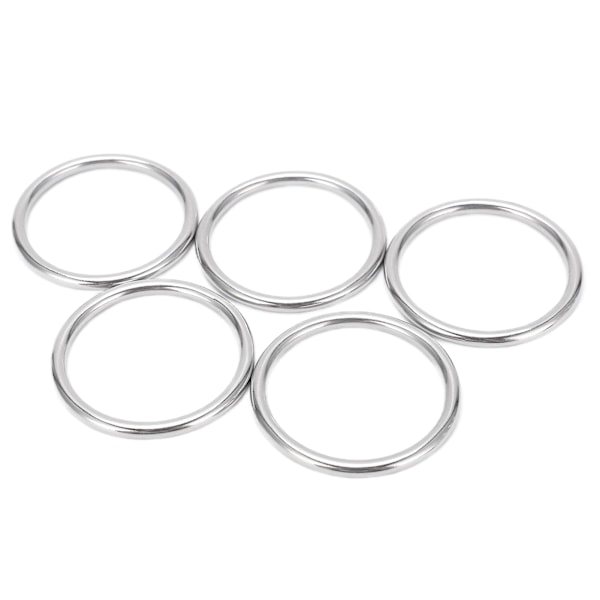 5 STK svejset o-ring rustfrit stål marinekvalitet rund ring til sejldykning bagage4x40mm