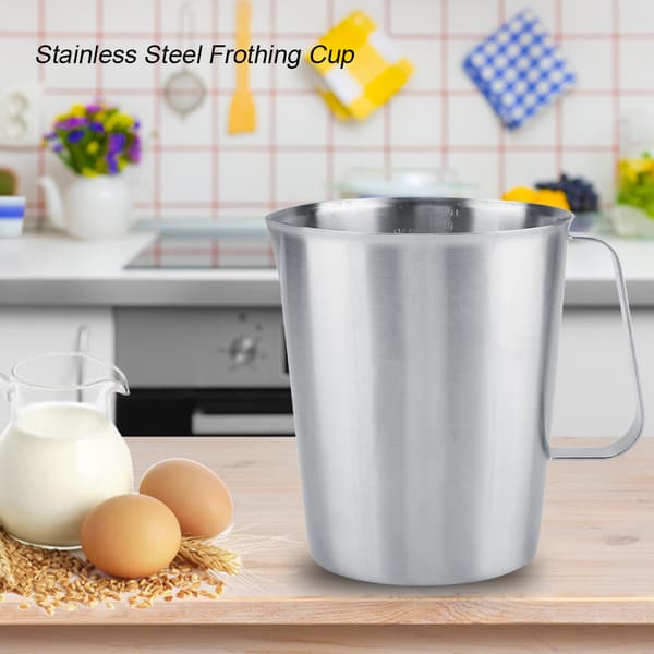 2000 ml stor målekop i rustfrit stål, mælkekande til opskumning, kande til latte kaffekunst
