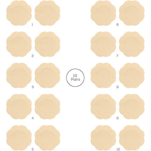 Premium kronbladformet brystvortedeksel korrigeringsputer - 10 par