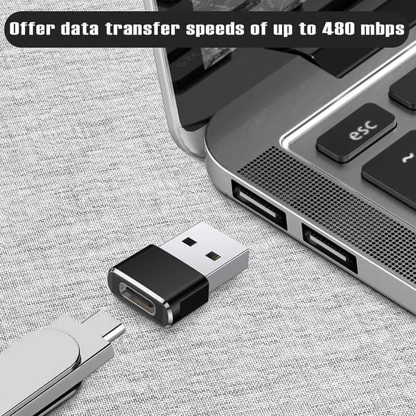 USB C-hona till USB A-hane Adapter 3-pack för Apple Watch, iPhone, AirPods, iPad - Silver