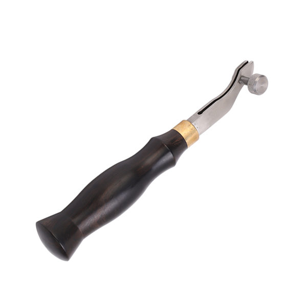 Leather Creaser 0,5 mm Regulerbar skrue Ibenholt Håndtak Arc Design Rustfritt stål Oppvarmingsbar lær Groover for Leathercraft