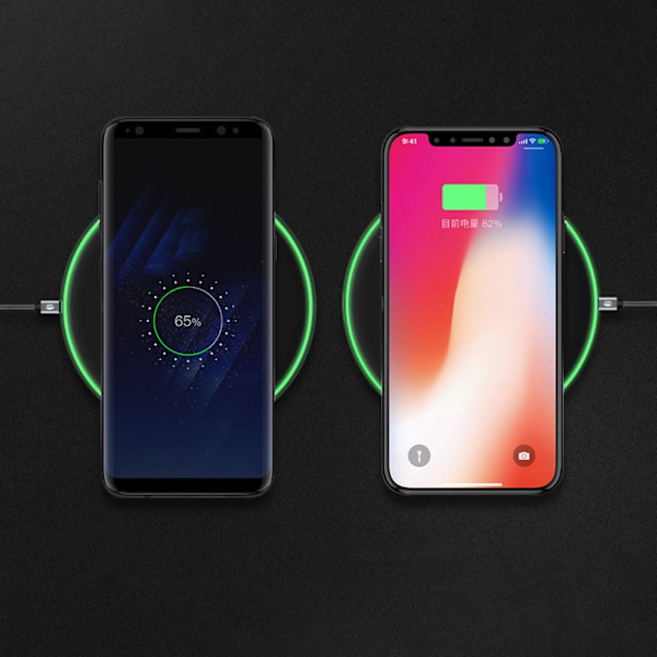 Trådløs lader 7.5W Hurtig trådløs ladeplate Kompatibel for iPhone 8