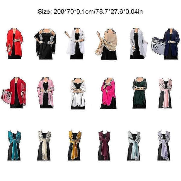 Chiffon Shawl Wrap for Wedding & Party Bridal Accessories Lightweight Decorative Scarf Cape White
