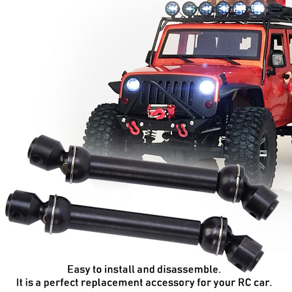 2 kpl Black Metal CVD-käyttöakselin lisävarusteita Axial SCX10/CC01/D90/D110 1/10 RC CarBlack (88-113mm)