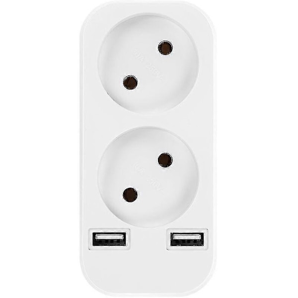 Multi USB Strømstik, 4 I 1 Stikdåse USB Oplader Med 3 AC Udgange 10a, 2500w Og 2 USB Porte, Elektrisk Stikkontakt Ideel Til Soveværelse Hjemmekontor
