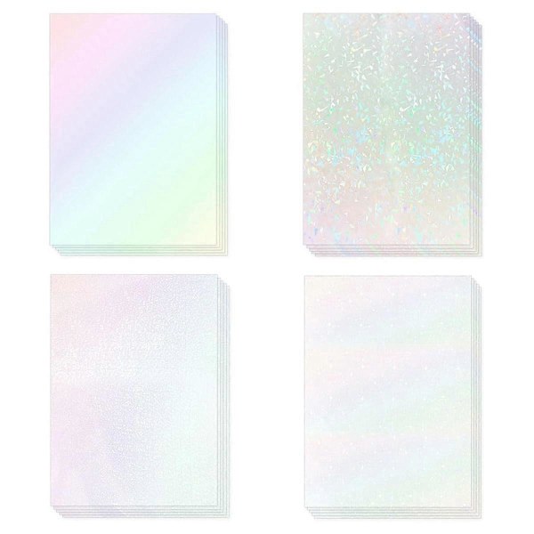 20 Arkkia Holografista Tarratarapaperia A4-koko Vinyylilaminointitarrat