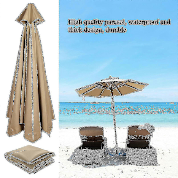 Udskiftningsstof til haveparasol baldakinovertræk til 6/8 arms terrasse solparasol 50% tilbud - Yx - Ny SZJR 300cm*6k Navy blå