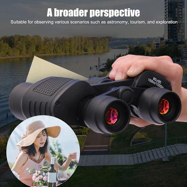 High Power 80x80 kikkert - Professionelt nattesynsteleskop til rejser og camping