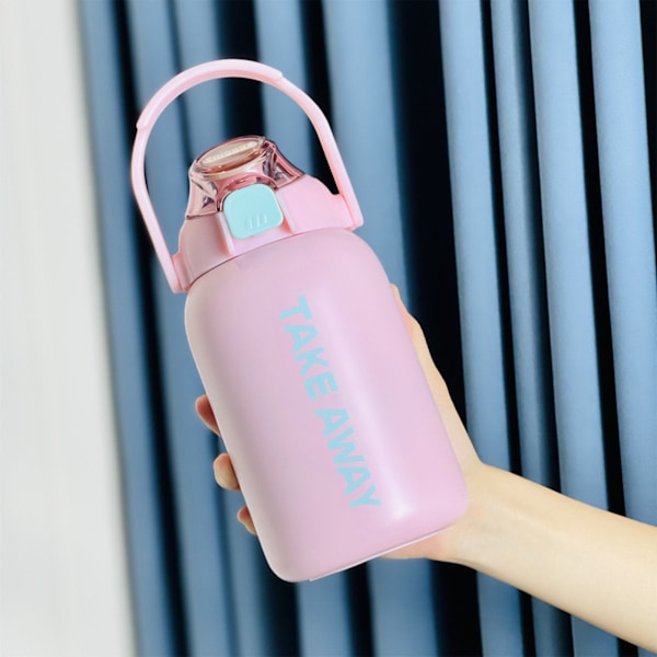 850 ml isoleret vandflaske med stor kapacitet med Bounce Cap Straw Winter isoleret kop til udendørs pink