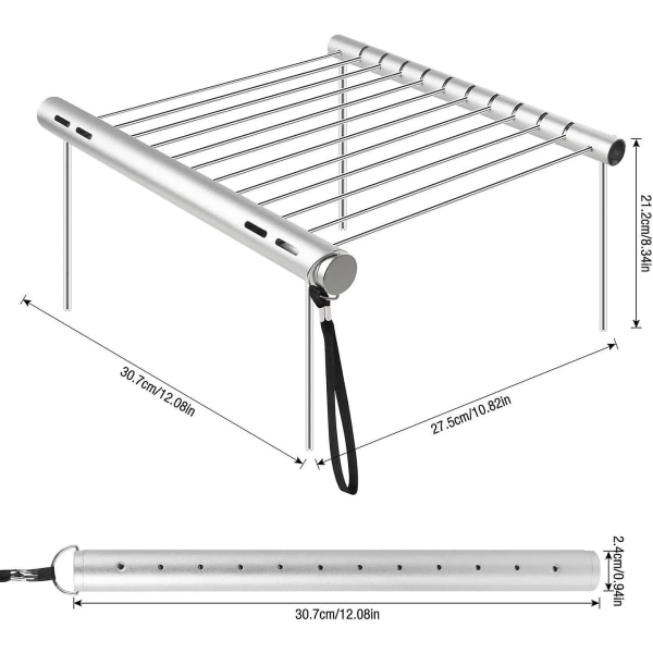 Bærbar rustfritt stål sammenleggbar grill - Kompakt og allsidig campinggrill for piknik, hager og fotturer (31x3x3cm)