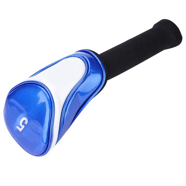 Blå PU og elastisk bomull Golfkølle Driver Headcovers Hodebeskytter Golftilbehør #5 Wood