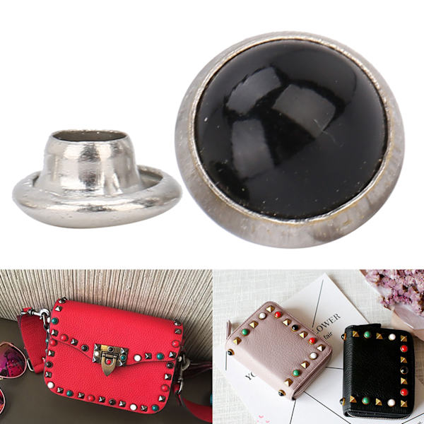 50 kpl 8 mm turkoosi niitti nastat pyöreät piikit rannekoru laukku koristeet DIY käsityö tarvike 18#