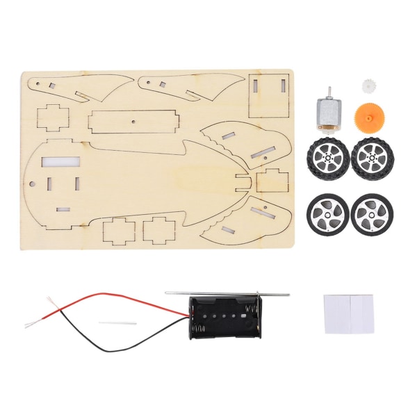 Racerbilmonteringssett manuell DIY trebilsett 1,5V pedagogisk monteringssett for barn (WF Race Car B (liten bilhode))