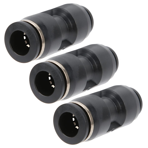 10 stk. Pneumatisk Reducer Connector Rustfrit Stål Resin Sort Lige Union Rør Rørfitting PG10-8
