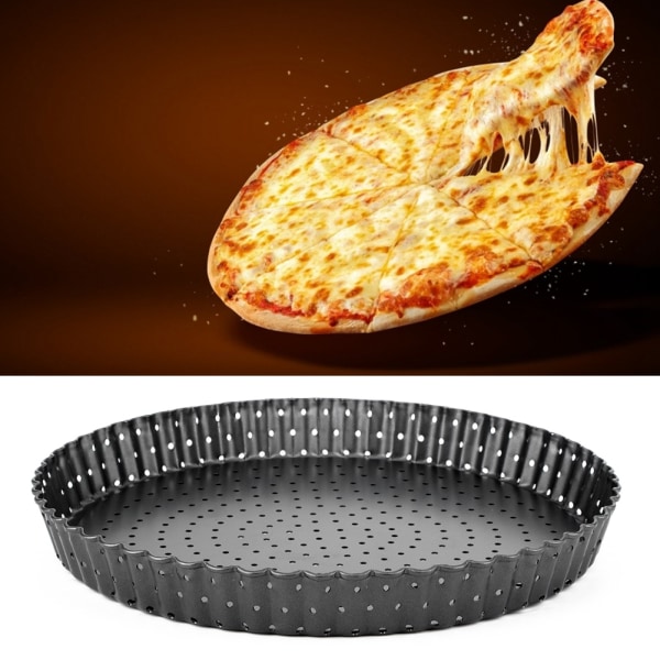 Husholdningsfortykning non-stick kulstofstål Pizzaform Bagepande Bakkeværktøj til køkken (L (9 tommer) )