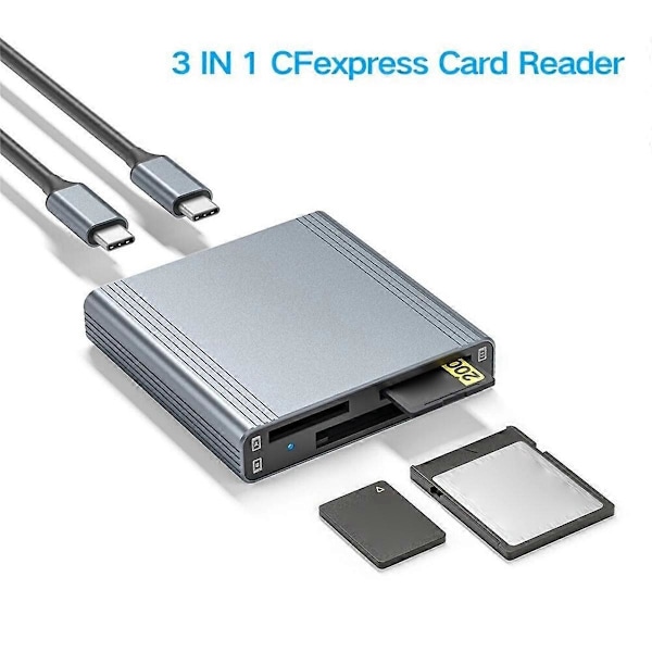 Kortinlukija CFexpress Type A + Type B + SD-muistikortille