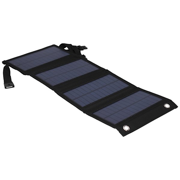 7W 5V Bärbar Solpanel Fällbar Laddare Platta Nödladdare för Utomhuscamping Svart