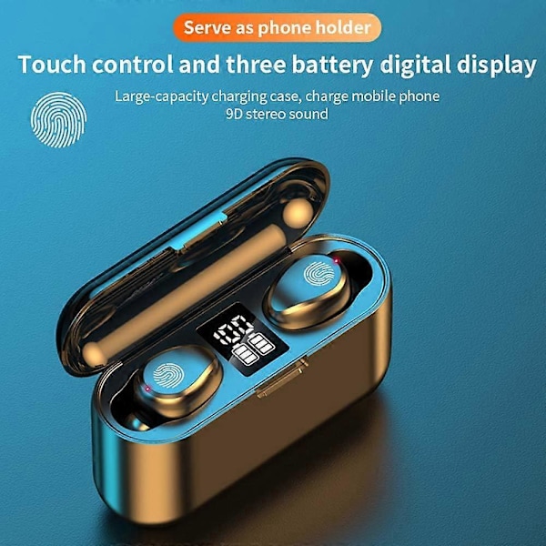 Ekte trådløse ørepropper TWS Stereo Ørepropper BT 5.0 Berøringskontroll 1200mAh Støyreduksjonsteknologi CVC8.0 Innebygd mikrofon
