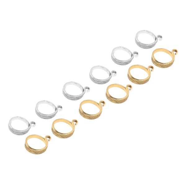 12 stk Strikke Hekle Loop Ring Legering Justerbar Garn Guide Finger Holder Hekle Ring