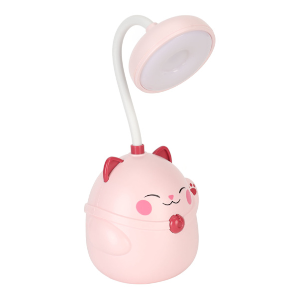 Sød skrivebordslampe Bærbar Natlampe Bærbar Foldbar Lys USB Genopladning LED-lys Øjenbeskyttelse Læselampe Pink