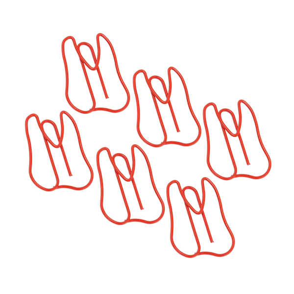 100 STK Papirklips Metall Multifunksjonell Papir Memo Bærbar Kontorklips for Document Red