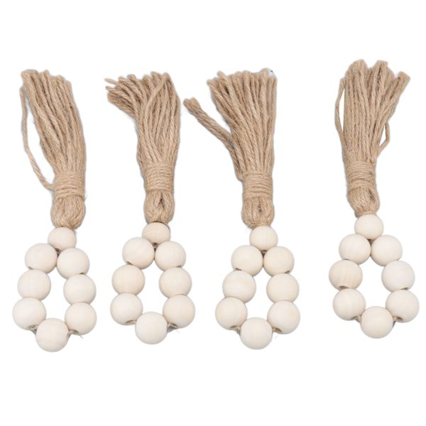 Serviettring dekorativ elegant treperler bordserviettholder med dusker til fest bryllup hjem 4 stk