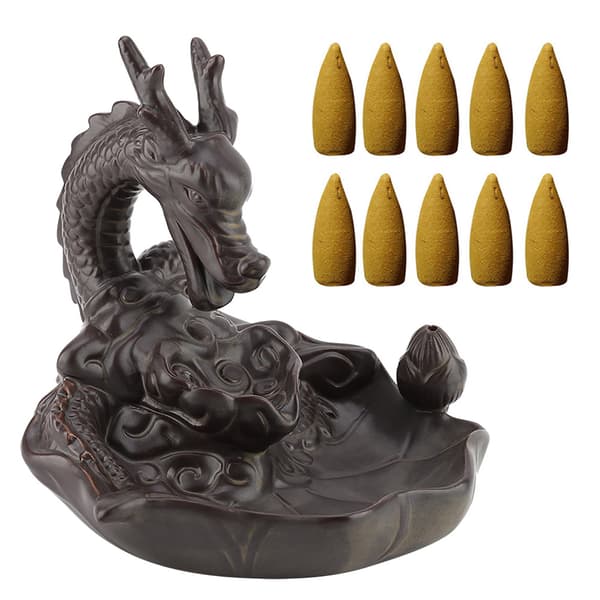 Keramisk røgelsesholder røgelsesbrænder røg tilbagefald røgelsesbrænder indretning ornament