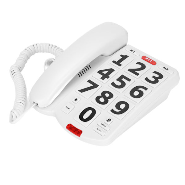 Big Button Phone Kablet Big Button fastnettelefon med letlæselige store knapper og super høje ringetoner