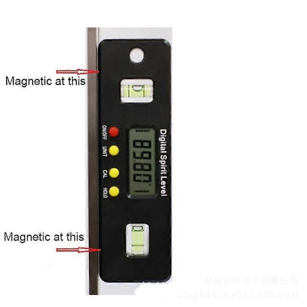 Elektronisk Vattenpass, Digital Vinkelmätare Inclinometer, Med Display, Med Magnetisk Bas, Hög Noggrannhet, Med Läshållningsdisplay Och Flipfunktion. Svart