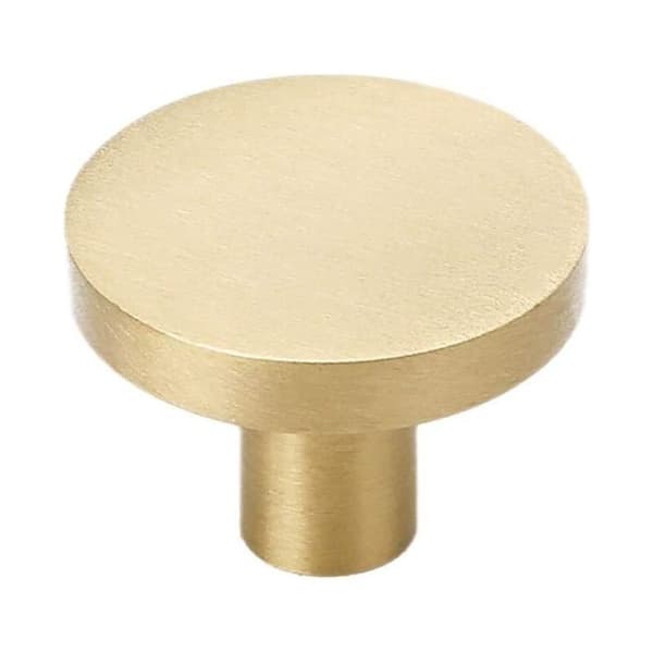 Brushed Brass Knobs, Gold Dresser Drawer Knobs for Cabinets, Hallways, Bathrooms, and Kitchens, 10-Pack (30mm Mushroom) Yellow