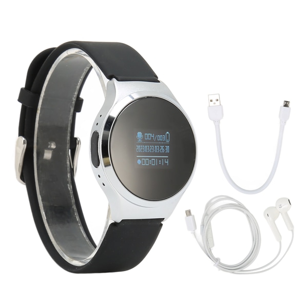 S8 Röstinspelare Watch HD Brusreducering MP3 Funktion Filkryptering Autospara Röstaktiverad Inspelare för föreläsning 16GB