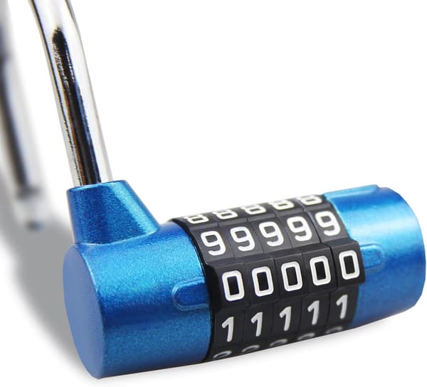 5-digit combination lock, gym lock, resettable combination lock, suitable for school lockers, toolboxes, fences, blue