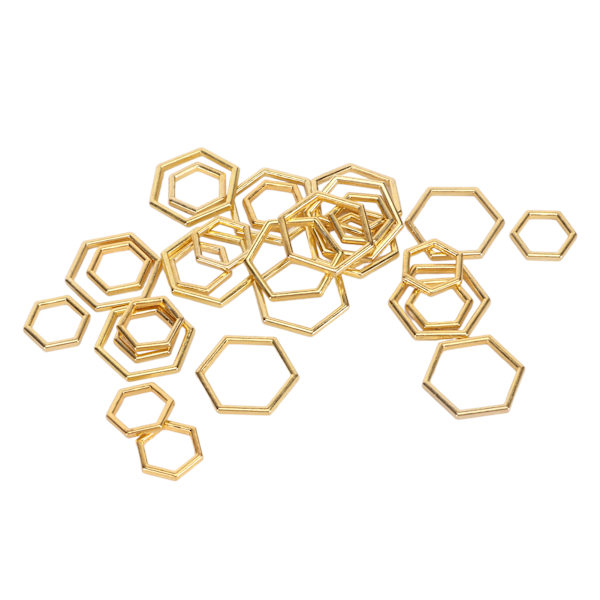 30 st hexagonala stickstygnsmarkörer Platteringsprocess Blekningsresistent zinklegering för DIY Craft Gold