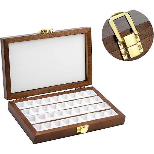 36 rum Tom Træ Maling Palette Boks Bærbar Træ Maling Palette