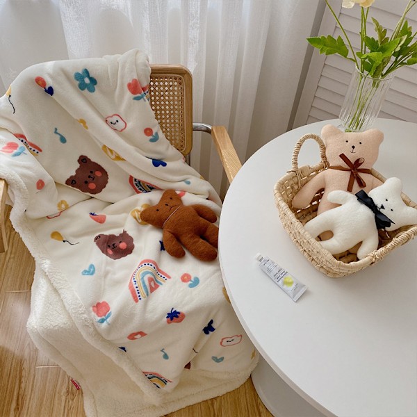 Children's Blanket Cute Cartoon Soft Comfortable Kids Blanket for Home Office School Travelling Sheep 100x150 (without Zipper)