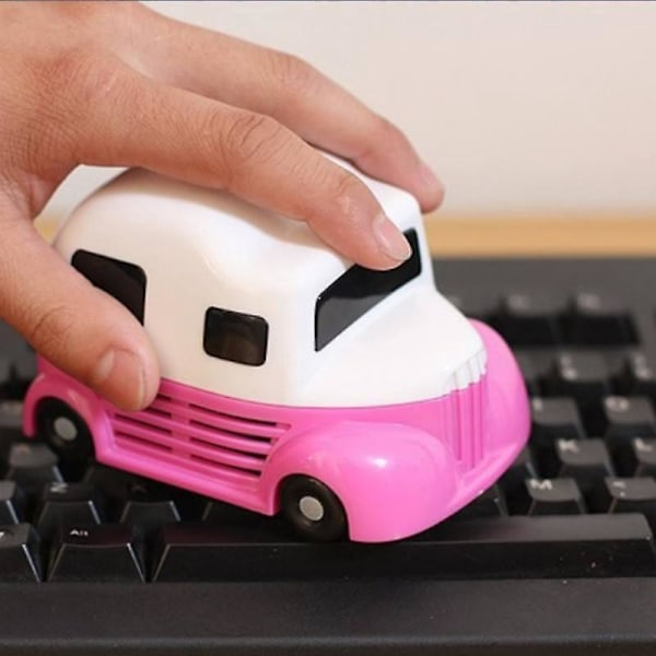 Bärbar Mini Dammsugare för Hem och Kontor, Rosa - Sladdlös och Rotationsbar Design för Tangentbord/Hem/Skola/Kontor