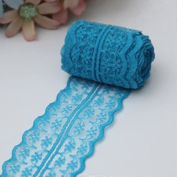 10m Blondebåndsrulle 4,5 cm Bredt Ikke-Elastisk Farverigt Blonde DIY Broderi Dekoration til Syning Lilla