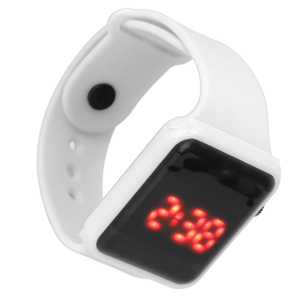 Watch LED-näyttö Neliön muotoinen taustavalo Design Digitaalinen watch vapaa-ajan toimintaan Valkoinen