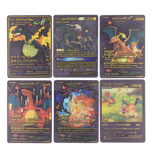 55 kpl Shiny Card PVC Englanti Gathering Cartoon Game Collection Valikoima kortti pelaamiseen Black