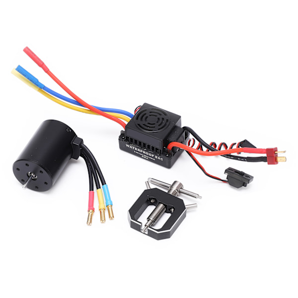 3650 3900KV Vattentät Borstlös Motor med 60A ESC Motor Drevväxel Avdragare Combo Set för 1/10 1/8 RC Bil