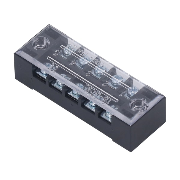 5 stk Wire Barrier Block Terminal Strip Professionel TB Fast Messing Dual Row Covered Terminal Strip 15A 600V 5 Bits (1505)